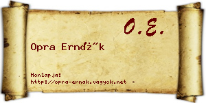 Opra Ernák névjegykártya
